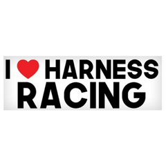 Vinyl Decal - I Love Harness Racing - 3"x10"