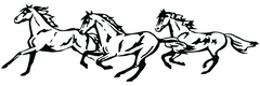 Vinyl Decal - Galloping Horses 3" x 10"