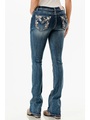 Grace In LA Floral Motif Jeans - 34"