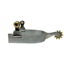 Men's Chrome Plated Pattern Western Spurs