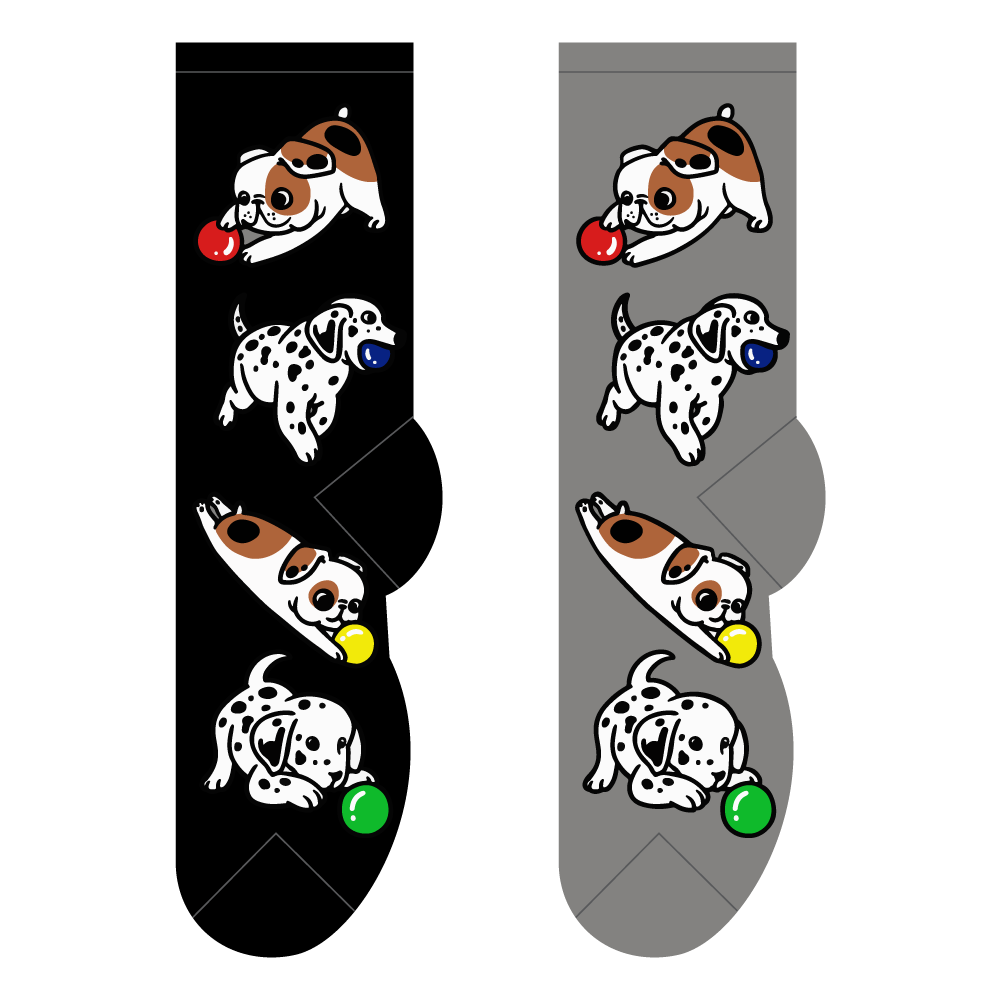 Foozys Ladies Socks - Playful Puppies