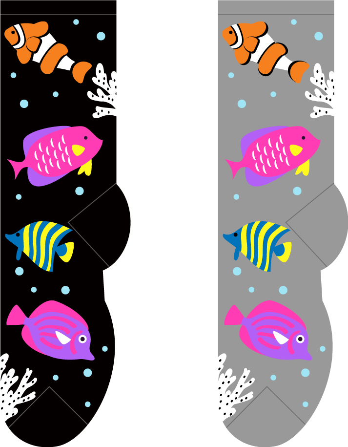 Foozys Ladies Socks - Tropical Fish