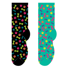 Foozys Ladies Socks - Bones & Pawprints