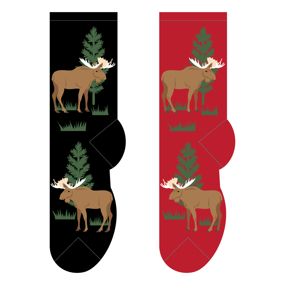 Foozys Ladies Socks - Maine Moose