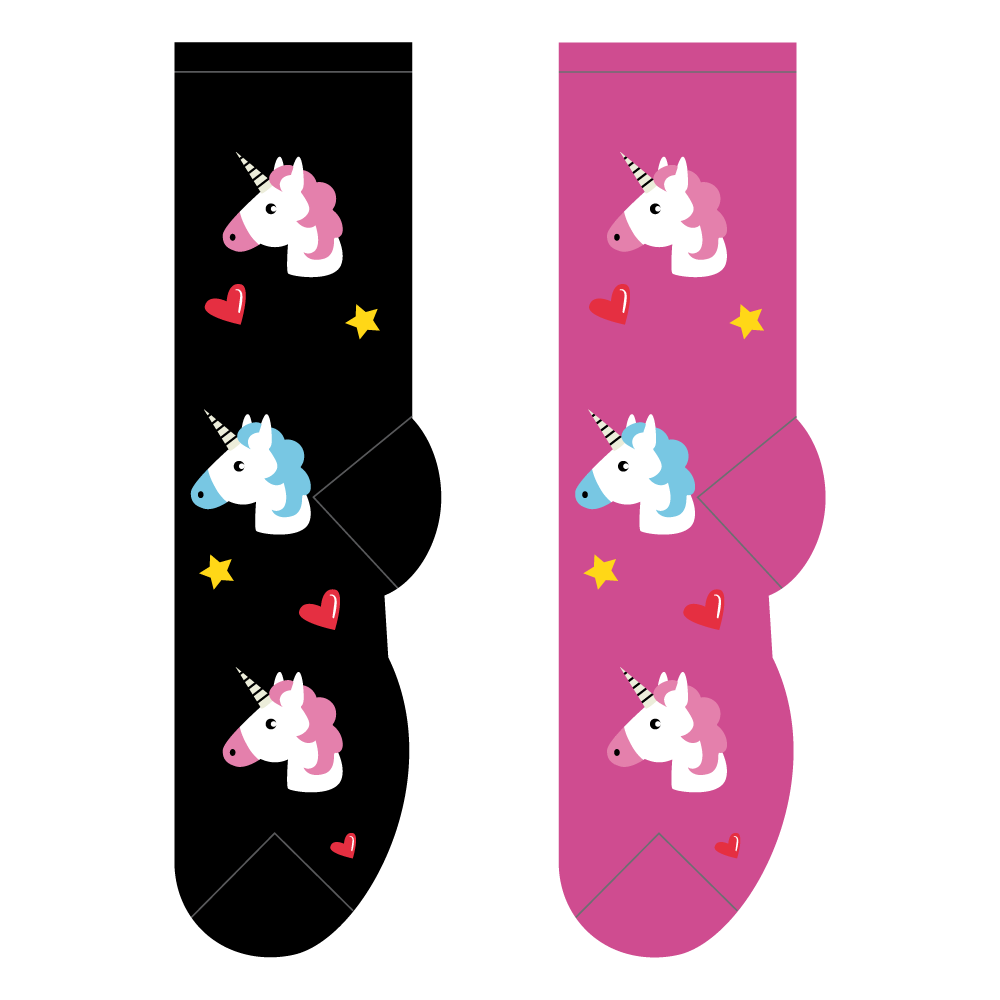 Ladies Crew Socks - Unicorn