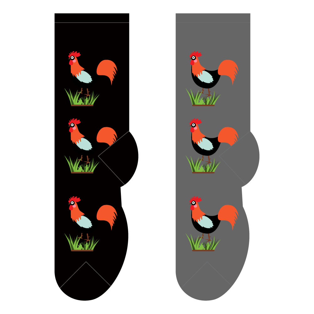 Foozys Ladies Socks - Roosters