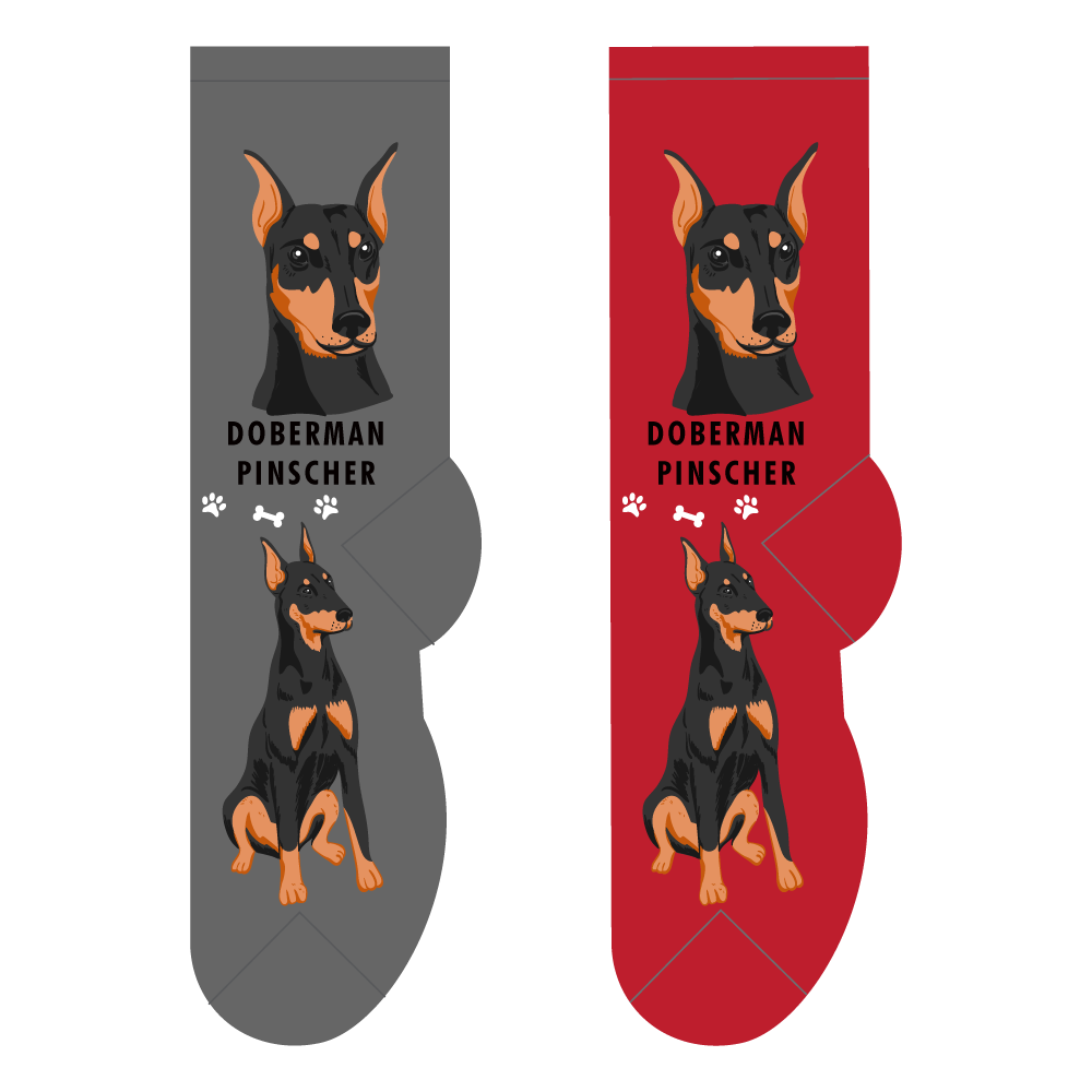 Foozys Ladies Socks - Doberman Pinscher