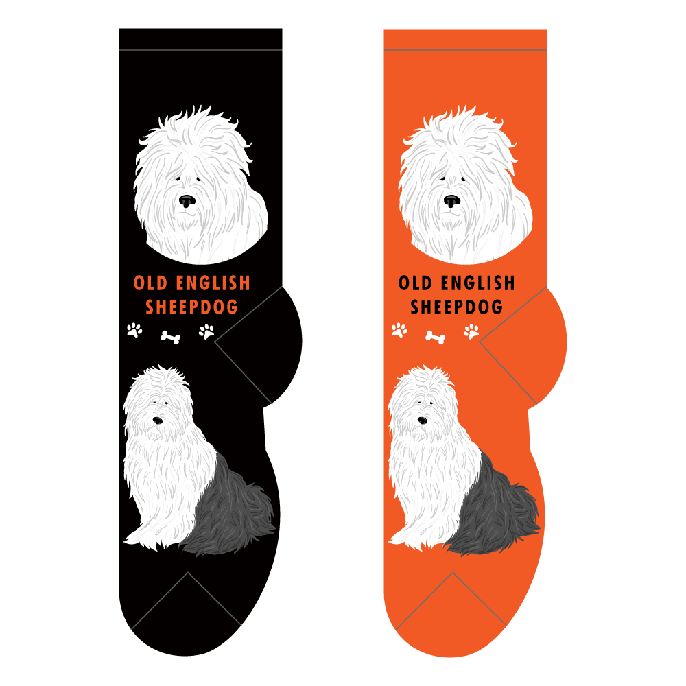 Foozys Ladies Socks - Old English Sheepdog