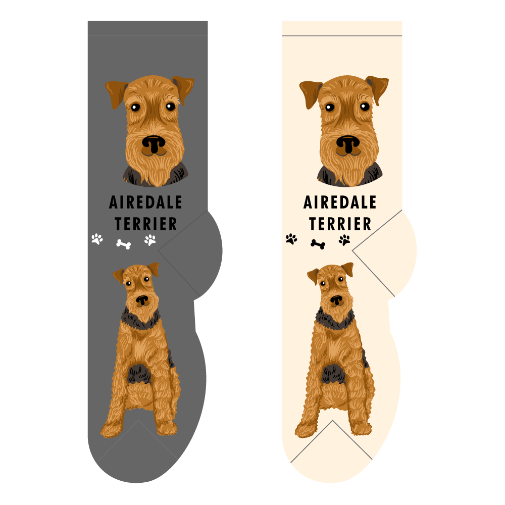 Foozys Ladies Socks - Airedale Terrier