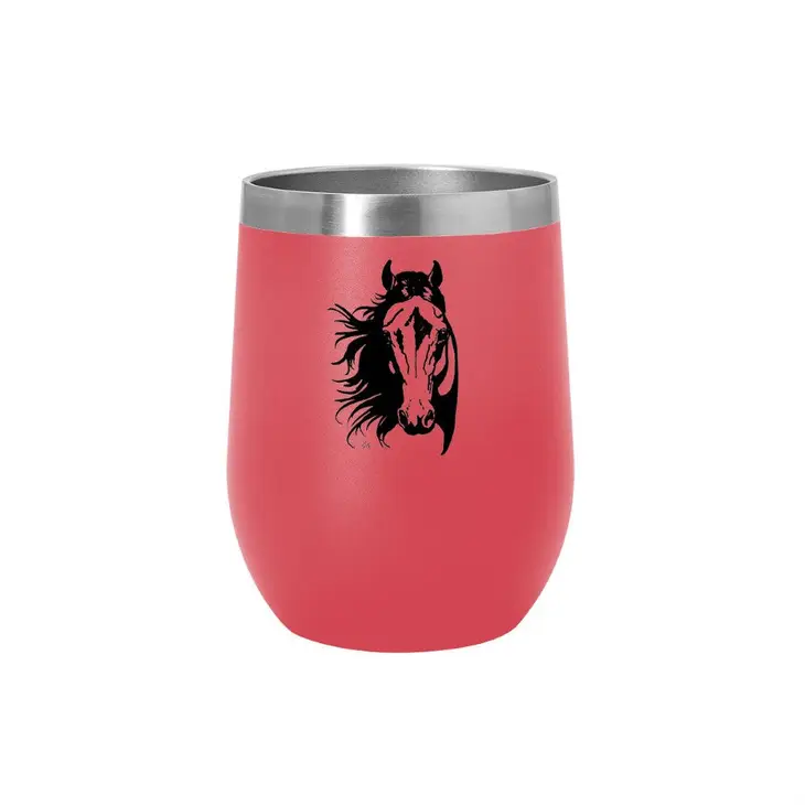 Wine Tumbler - Red Horse Head