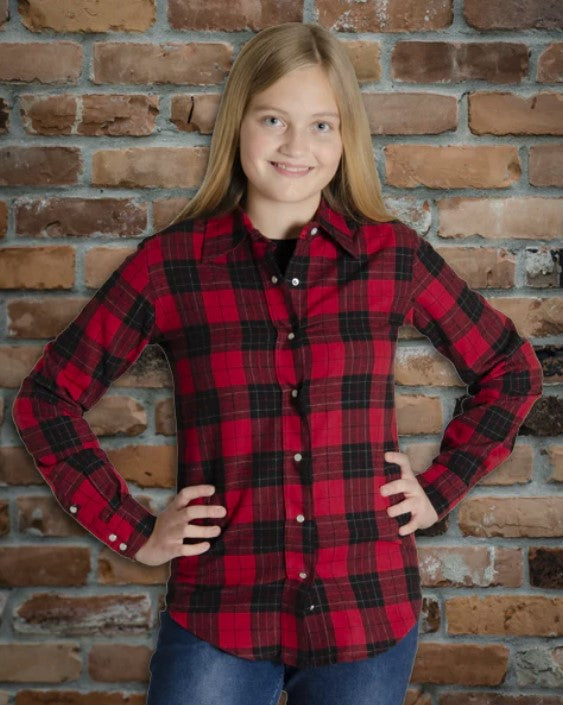 Ladies Flannel Button Up Shirt