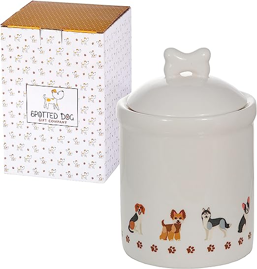 Spotted Dog Ceramic Dog Jar