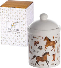 Spotted Dog Ceramic Horse Jar
