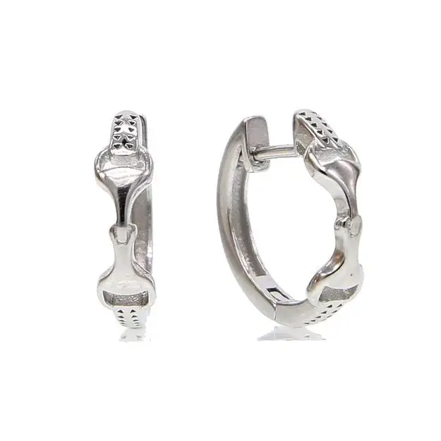 Sterling Silver Snaffle Bit Hoop Earrings