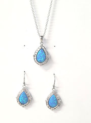 Montana Silversmiths Blue Opal Teardrop Jewellery Set