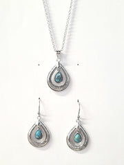 Montana Silversmiths Turquoise Teardrop Jewellery Set