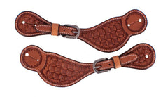 Showman Men's Floral Tooled Spur Straps