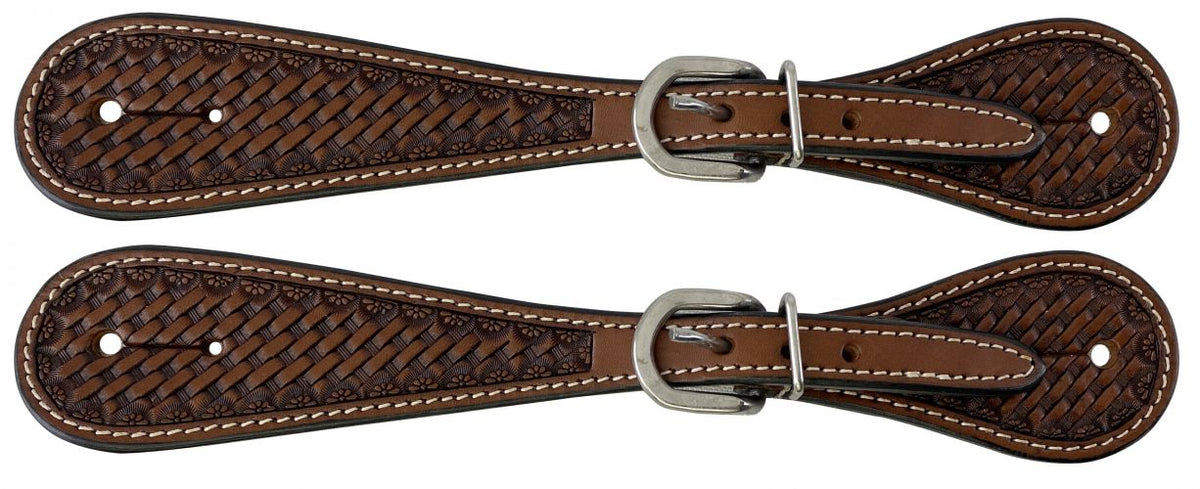 Showman Men's Basketweave Narrow Spur Straps