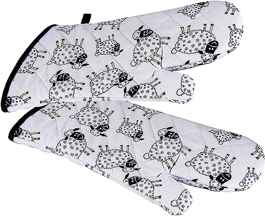 Spotted Dog Sheep Oven Mitts