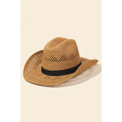 Straw Cowboy Hat - Khaki