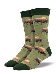 Socksmith Men's Crew Socks - Grazing Bison