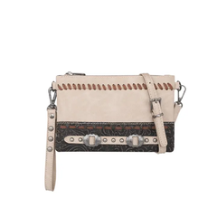 Montana West Tooled Clutch/Crossbody - Tan