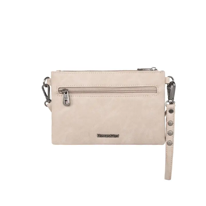 Montana West Tooled Clutch/Crossbody - Tan