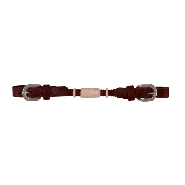 Showman Rolled Curb Strap with Rawhide
