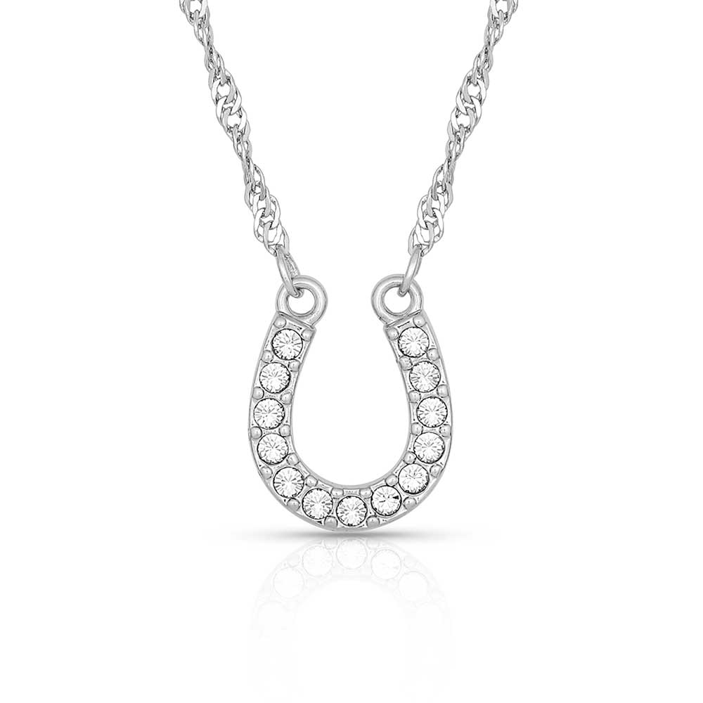 Montana Silversmiths Crystal Clear Lucky Horseshoe Necklace