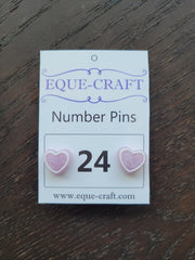 Number Pins - Pink Hearts