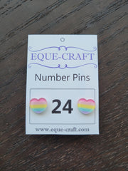 Number Pins - Rainbow Hearts
