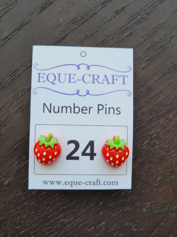 Number Pins - Strawberries
