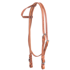 Stitched Harness Slip Ear Headstall with Throat Latch