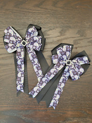 Show Bows - Black & Purple Paisley