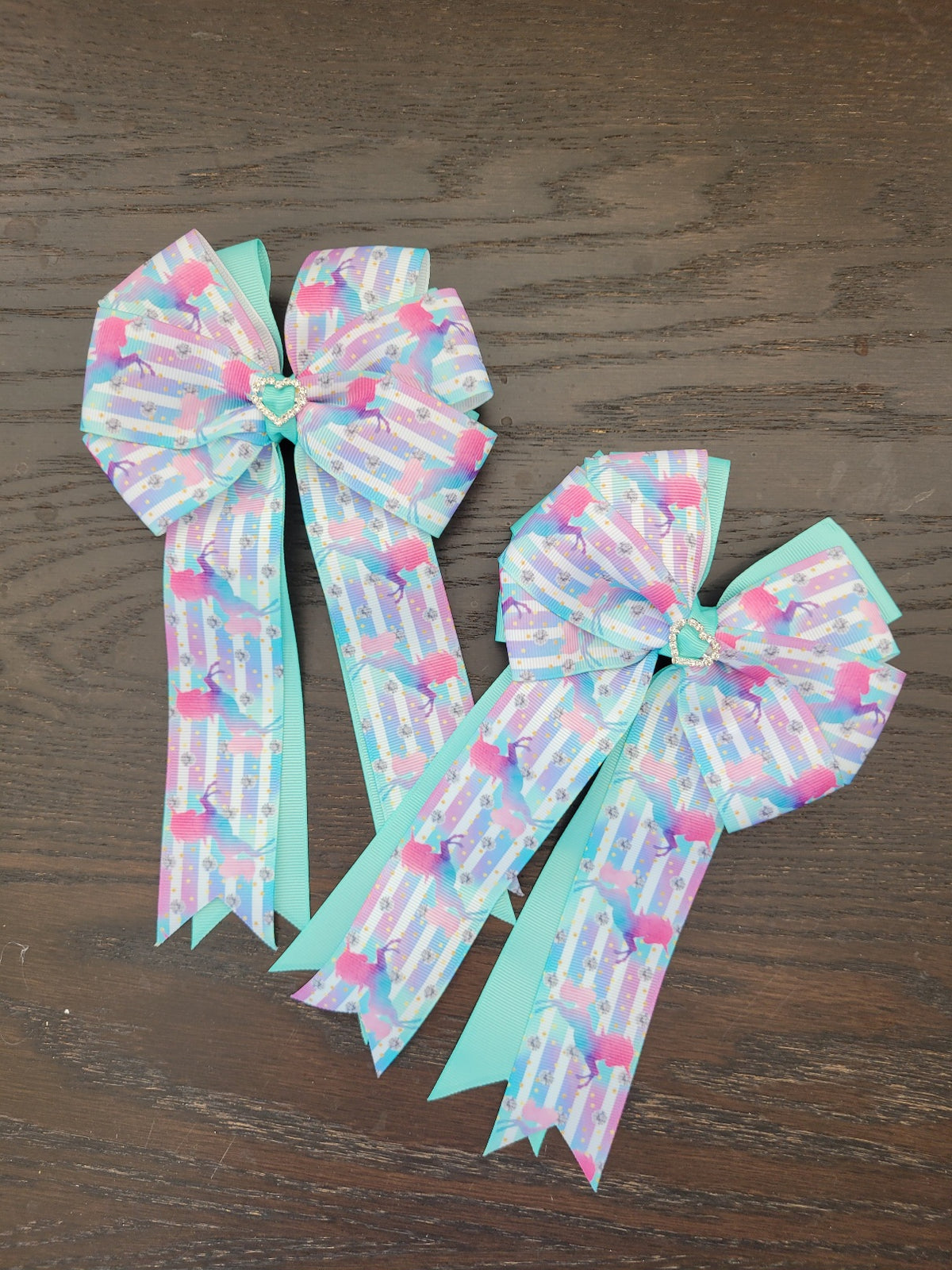 Show Bows - Aqua Unicorns