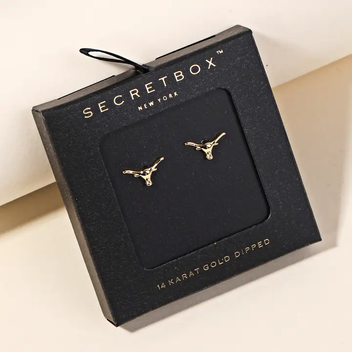 Long Horn Earrings - Gold