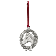 Pewter Horse Wreath Ornament