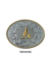 Western Edge Belt Buckle - Barrel Racer