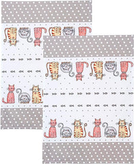 Spotted Dog Cats Tea Towels - Set of 2