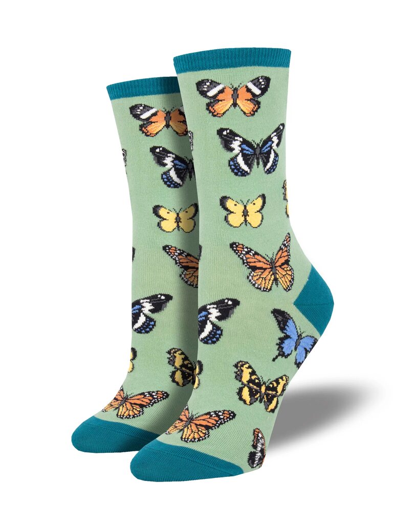 Socksmith Ladies Crew Socks - Majestic Butterflies