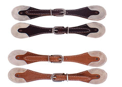 Showman Men's Spur Straps with Rawhide Ends