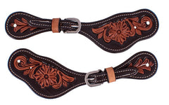 Showman Ladies Floral Tooled Spur Straps