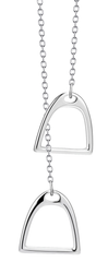 Silver Plated Stirrup Lariat Necklace