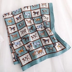 Horse Print Silky Scarf